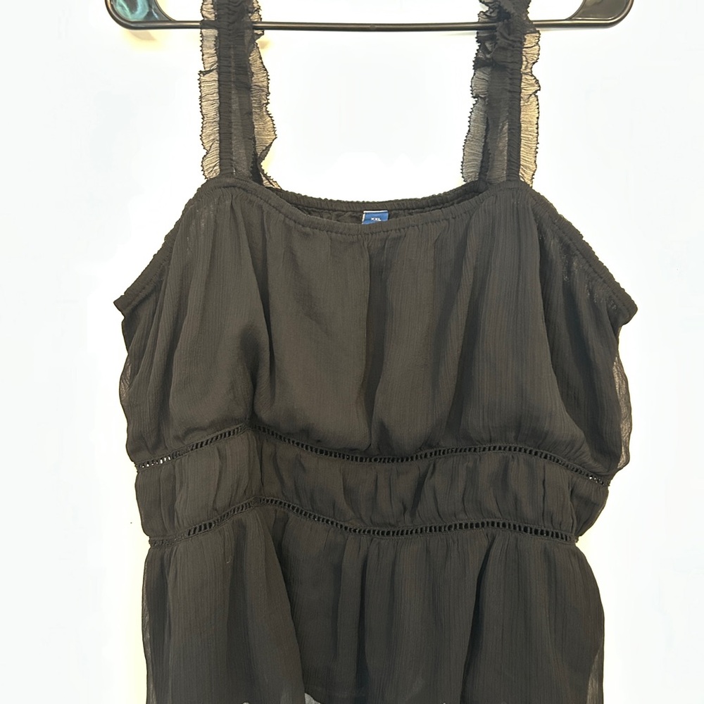 Old Navy Green Ruffled Peplum Camisole